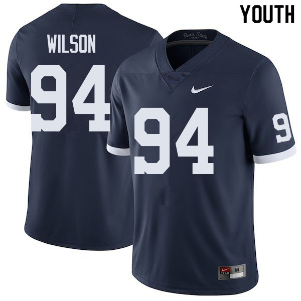 NCAA Nike Youth Penn State Nittany Lions Jake Wilson #94 College Football Authentic Navy Stitched Jersey HGC4498VF